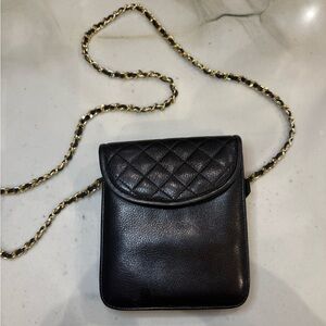 Black Quilted Leather Crossbody Bag